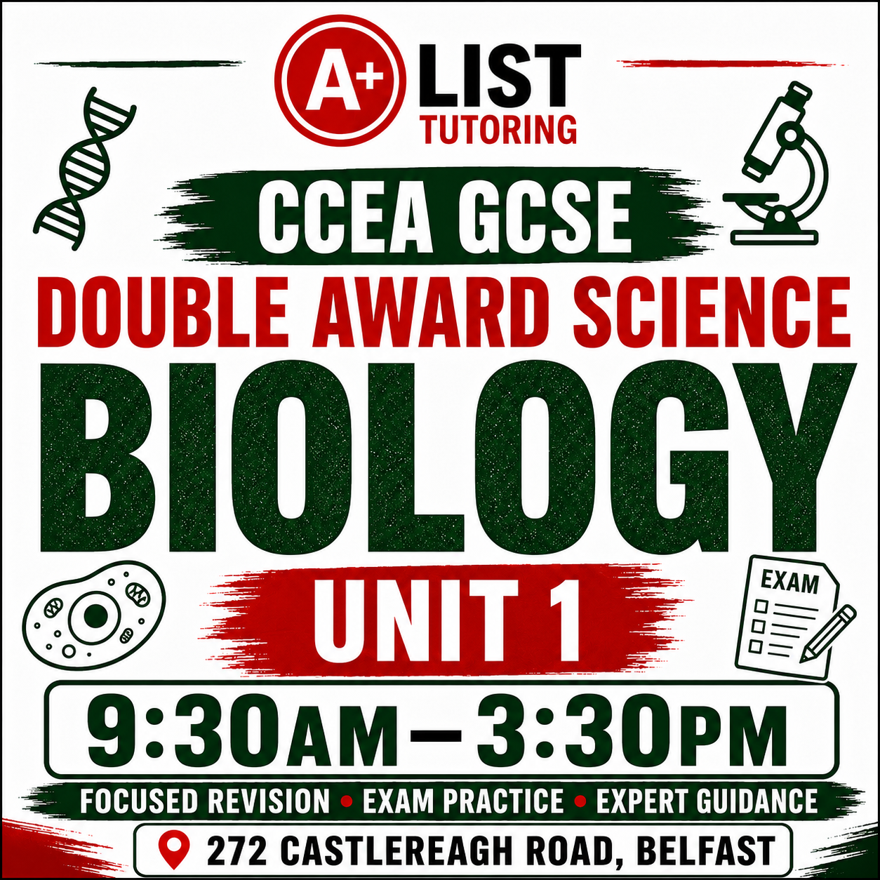 Double Award Biology unit 1 - 6 hour revision day - 8th Nov