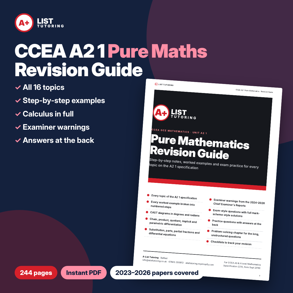 CCEA A2 Maths Pure (A2 1) Revision Guide PDF