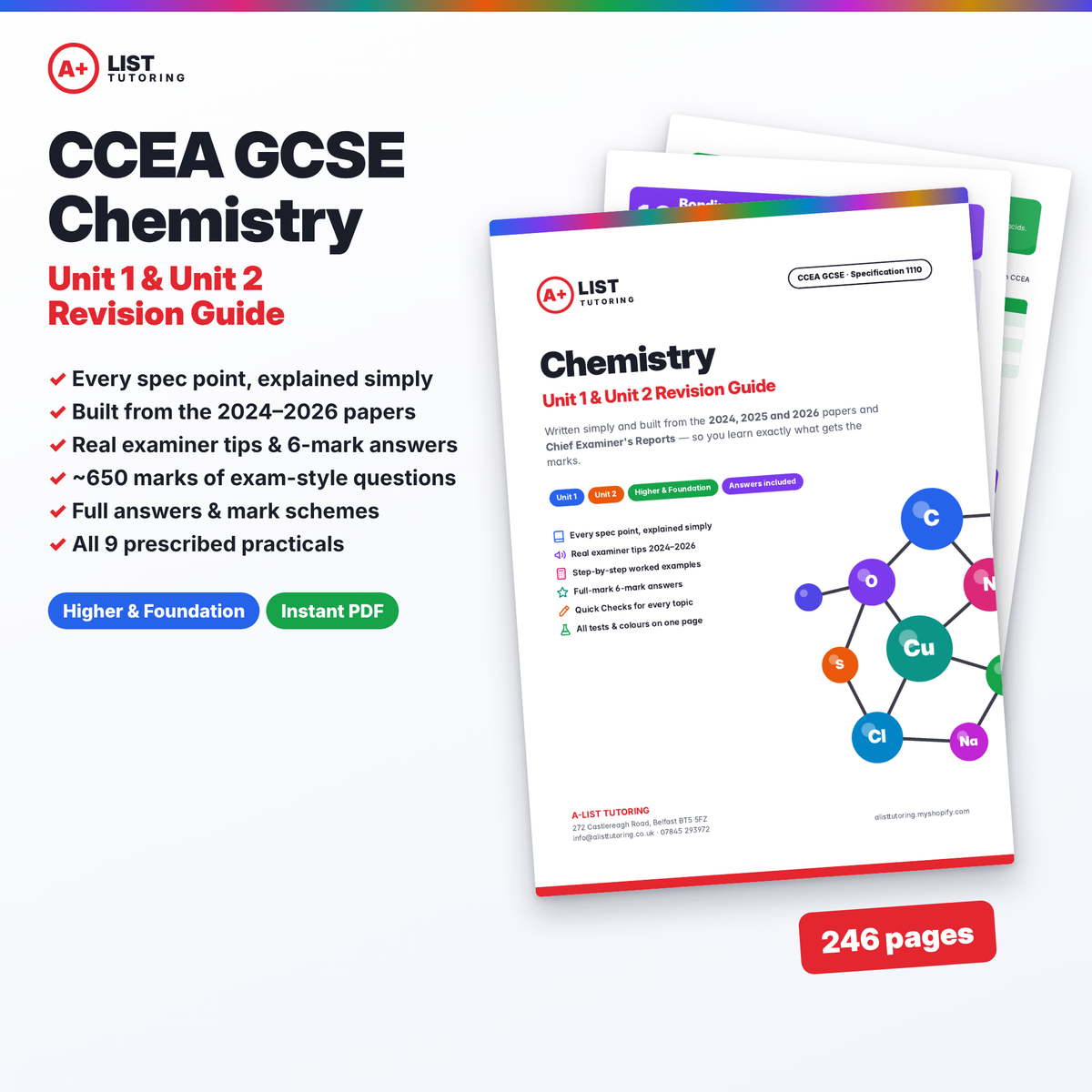 CCEA GCSE Chemistry Unit 1 & Unit 2 Revision Guide PDF