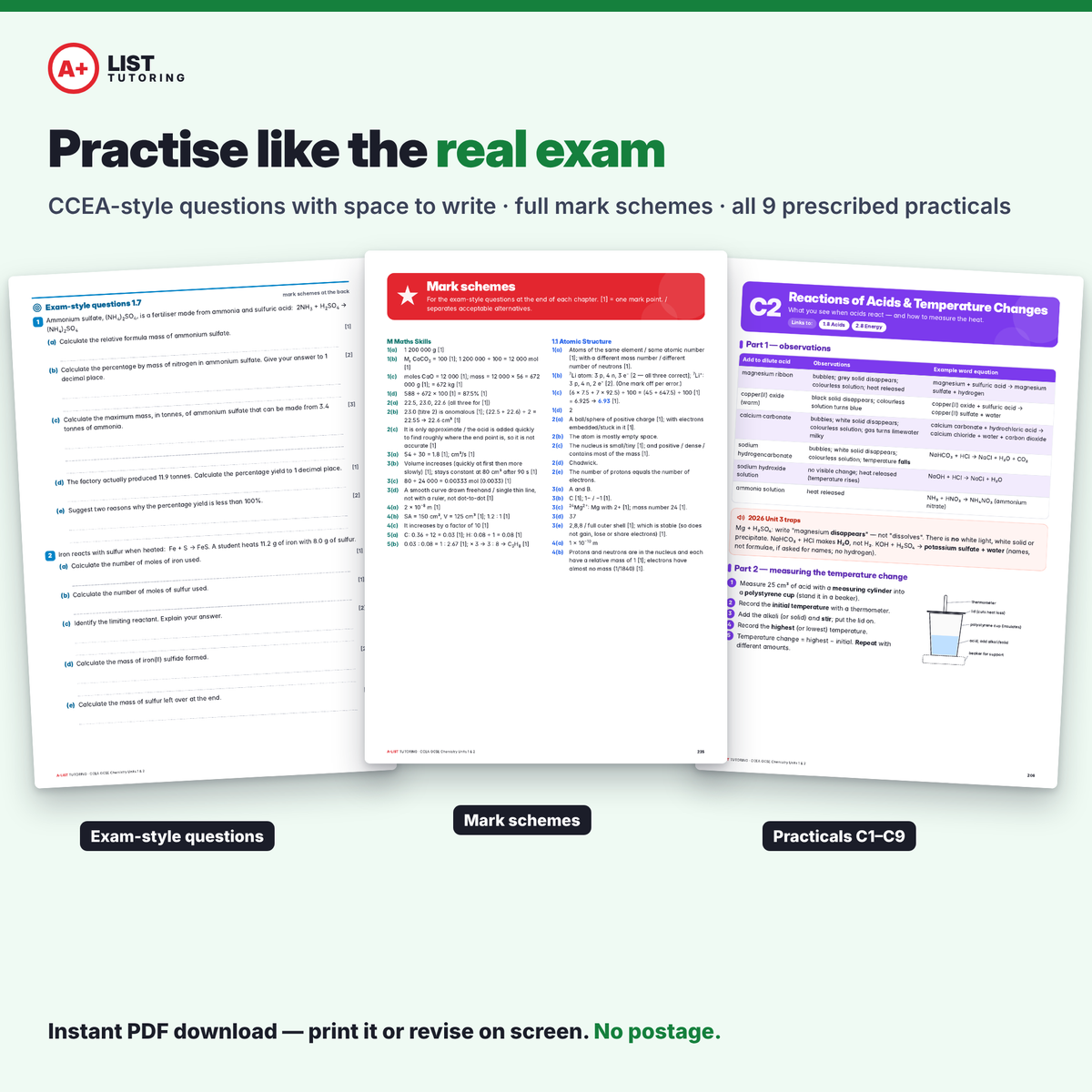 CCEA GCSE Chemistry Unit 1 & Unit 2 Revision Guide PDF