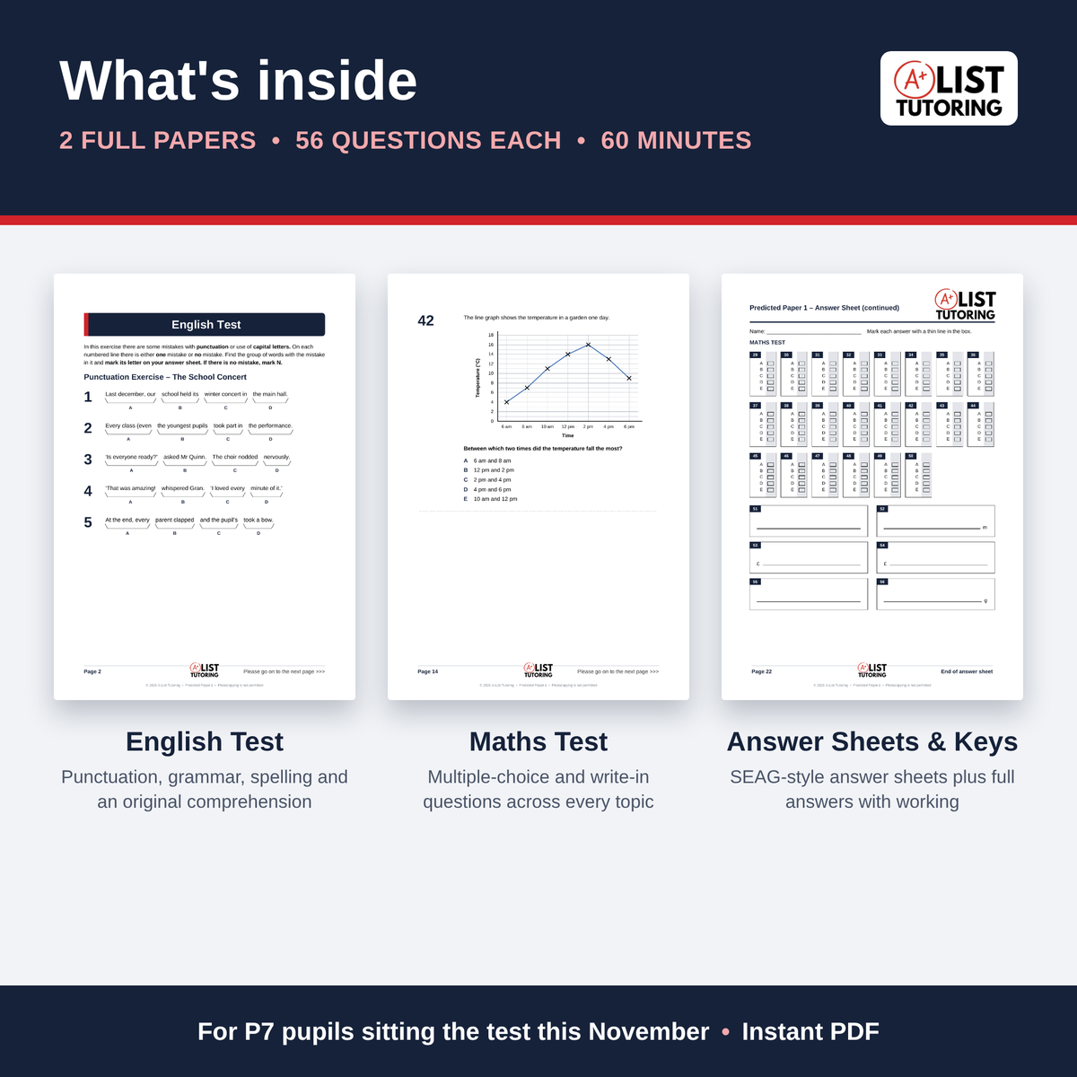 Transfer Test 2026 Predicted Practice Papers (Papers 1 & 2) PDF