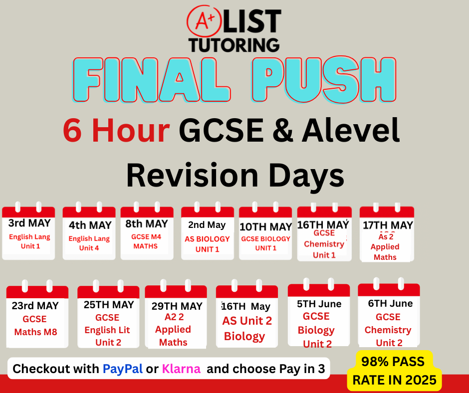 GCSE FINAL PUSH - 6 HOUR REVISION DAYS 2026 (may/June)