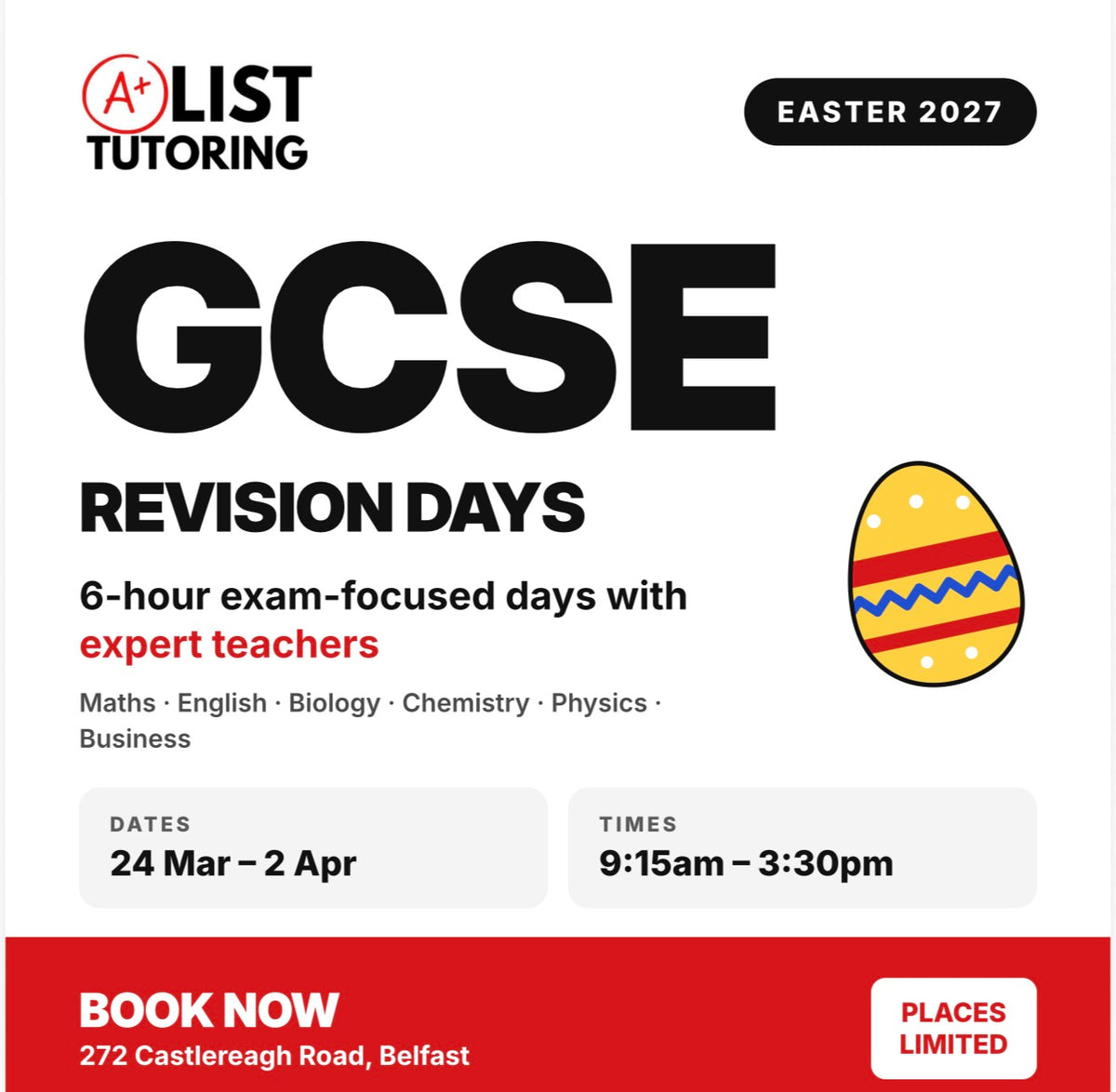 GCSE Easter Revision Days 2027