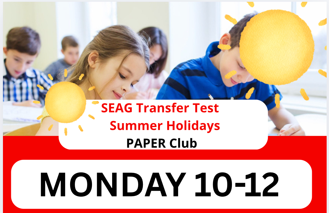 SEAG Summer Practice paper Club - Monday 10-12
