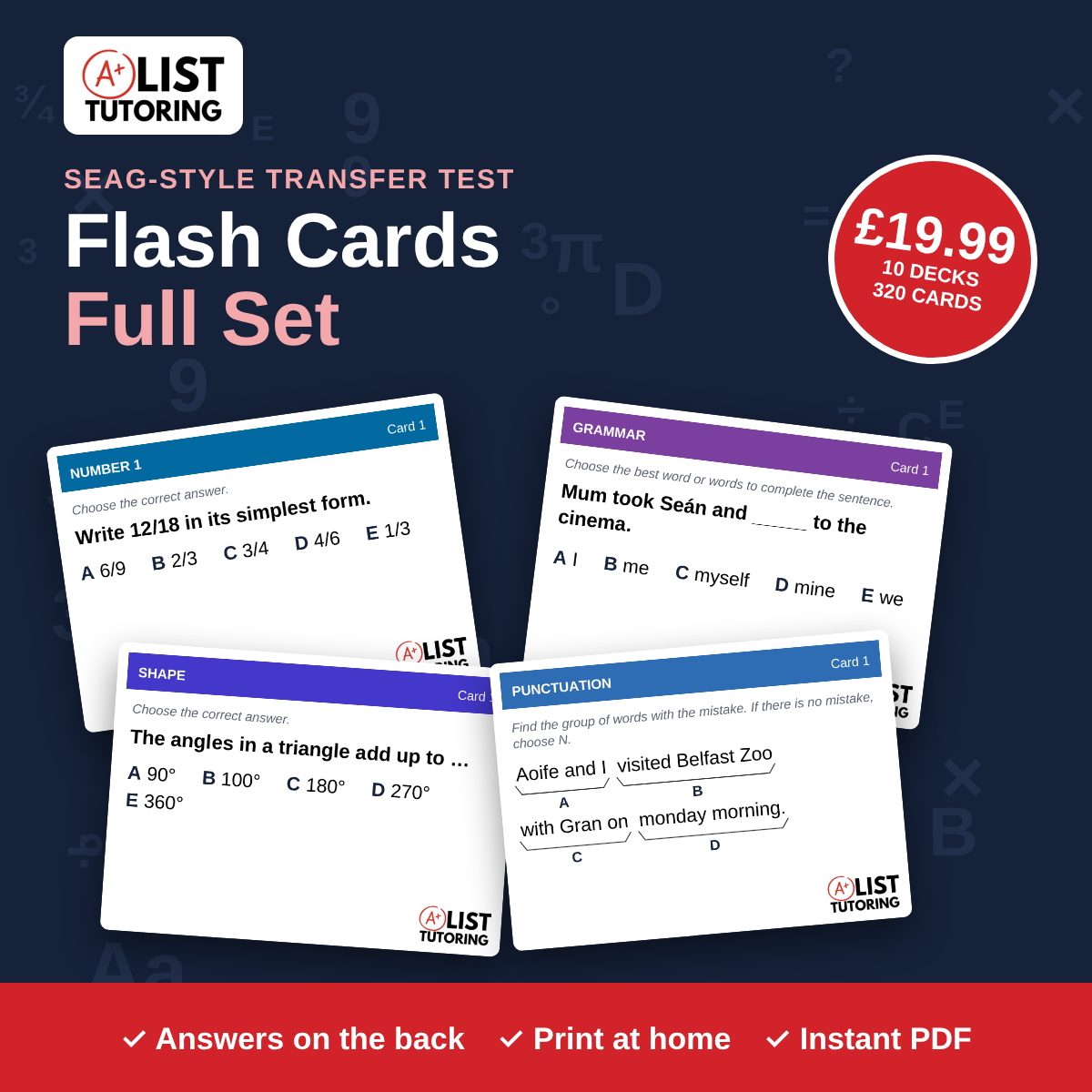 SEAG Transfer Test Flash Cards: Full Set (10 Decks, 320 Cards) PDF