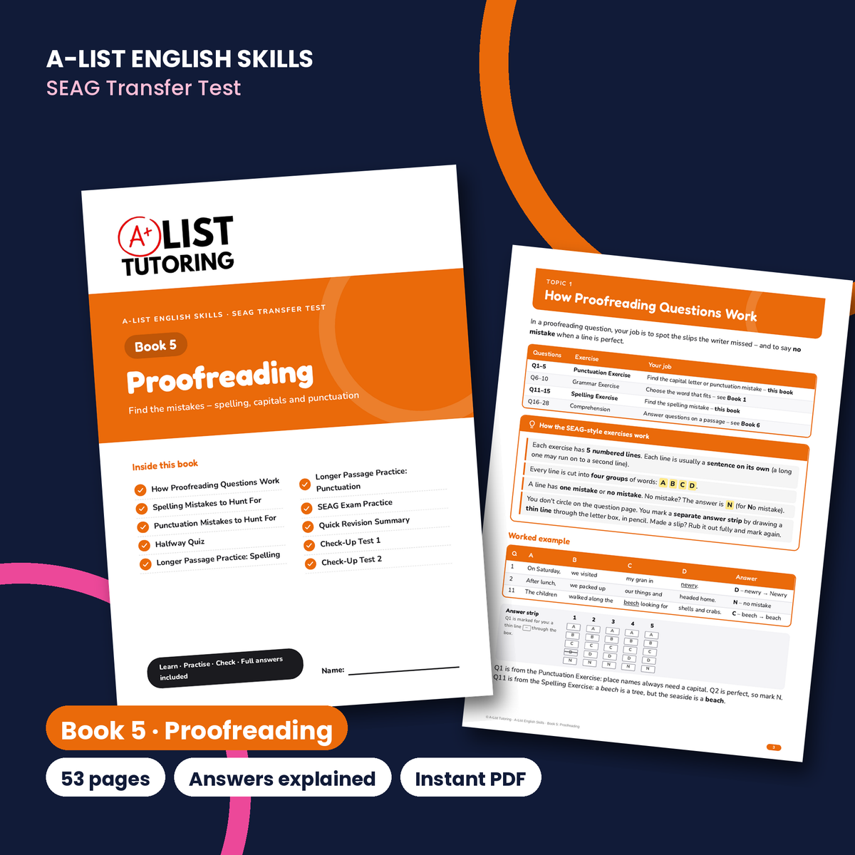 SEAG Transfer Test English Book 5: Proofreading PDF